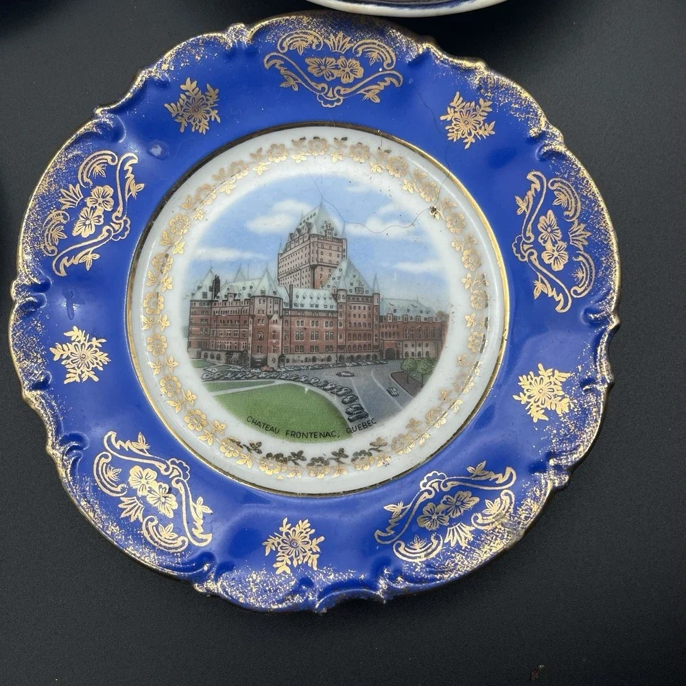 Mixed‎ Blue White China Lot 12 Pcs Kinkade Chateau Frontenac Queen Mother Imari